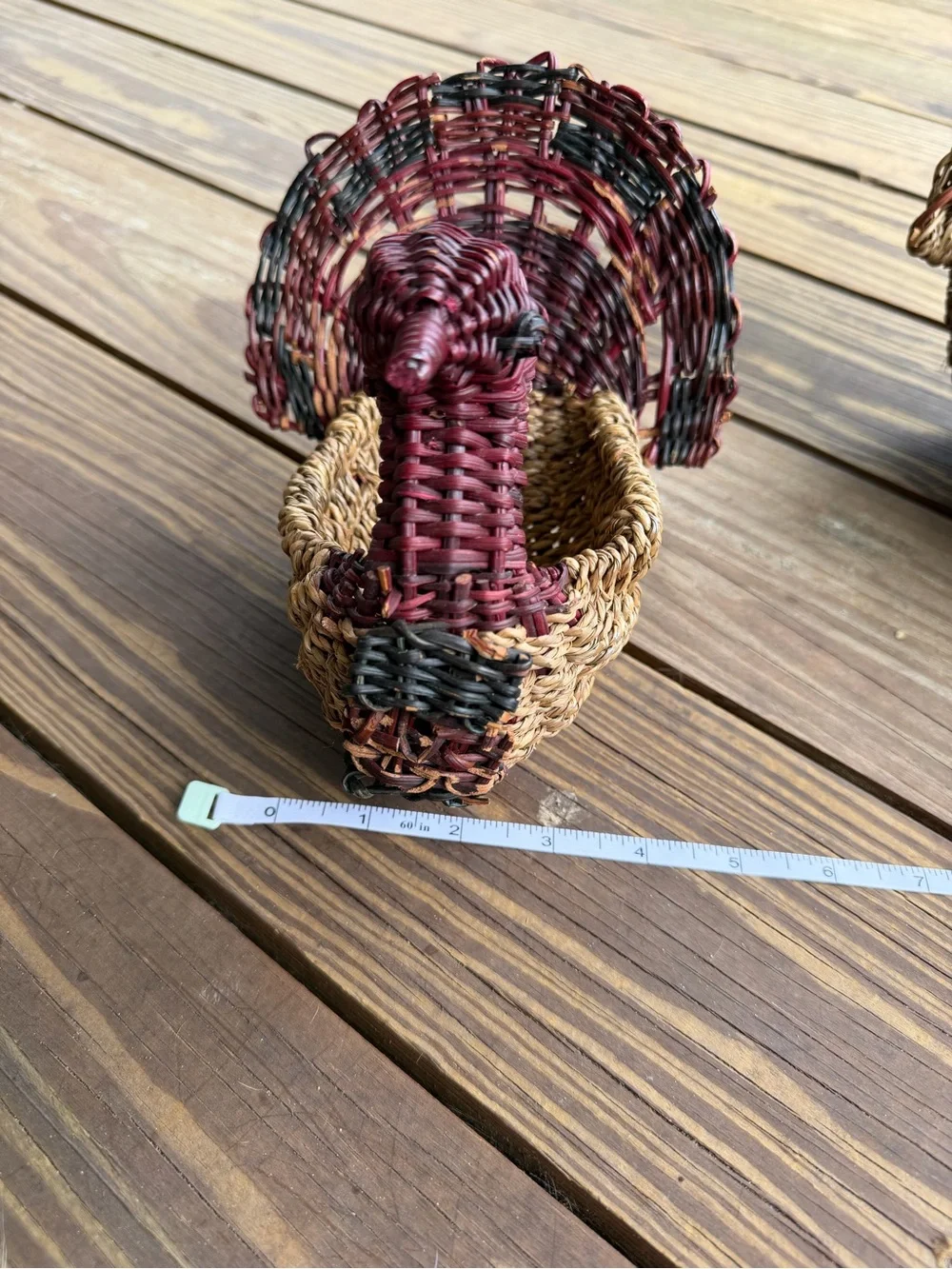 Set of 2 Vintage Wicker Rattan Turkey Baskets - Rustic Farmhouse Decor